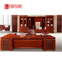 Bureau de direction moderne en bois massif couleur cerisier (FOHXA-1136)