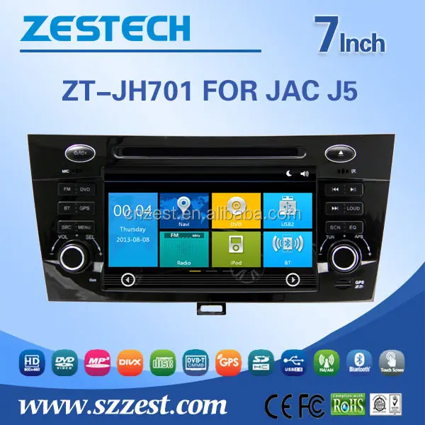 kỹ thuật số màn hình xe gps cho JAC J5 xe gps với bt gps tv 3d bản đồ máy nghe nhạc đa phương tiện