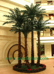 Palmera curvada artificial de coco sin macetas, caña de acero esmaltada para interiores recta - Product Image 4