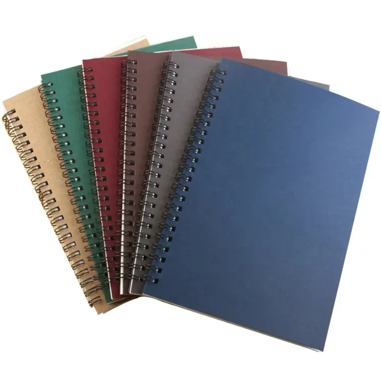 สีต่างๆที่กำหนดเองการพิมพ์ handmade eco friendly a5 ด้านข้าง spiral notebook