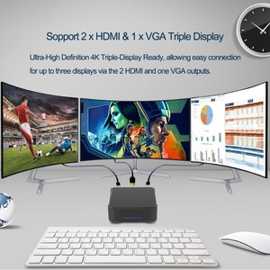 Ordinateur de petite taille PC Ultra HD 4k 4GB RAM 64GB ROM Intel <span class=keywords><strong>Celeron</strong></span> DC <span class=keywords><strong>J3455</strong></span> 12V Win10 Mini PC - Product Image 4