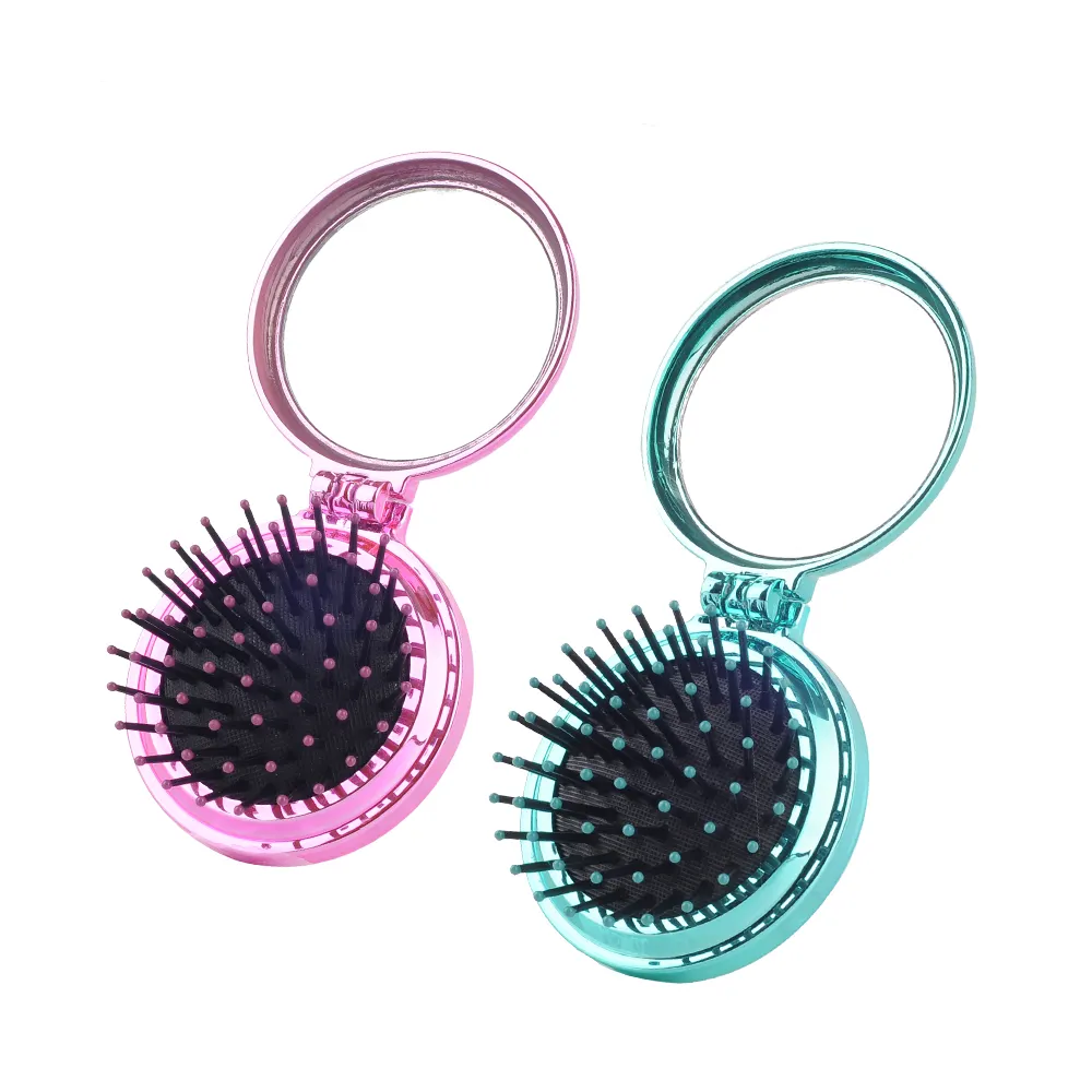 Mini spazzole per capelli di alta qualità Mini spazzola per capelli fantasia portatile professionale con specchio