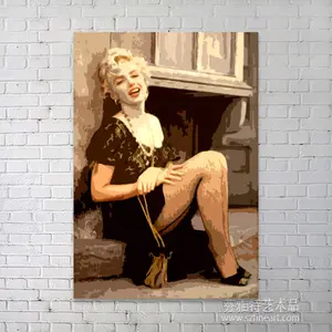 Pintura al óleo de lienzo de marilyn monroe, hecha a mano, 100%