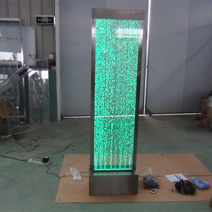 Op Maat Gemaakte Vloer Staande Indoor Led Verlichte Dansende Fontein Aquarium Scherm Waterbel Muur - Product Image 3