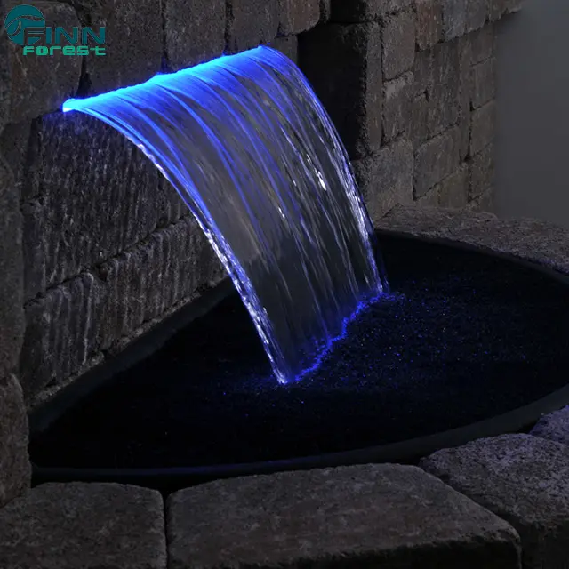 Water Features Gardens Waterfall Fountain Swimming Pool Waterfall Led Light