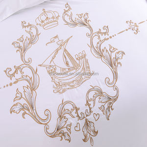 Bordado de lujo 100% algodón Satén de cama de hotel de conjuntos - Product Image 6