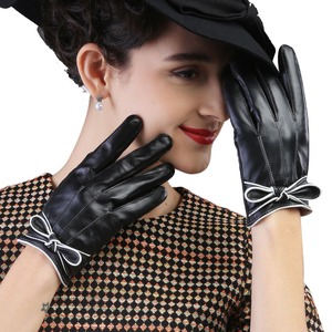 Guanti in vera pelle da donna invernali Touch Screen alla moda - Product Image 2