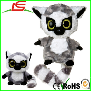 2017 heiße gefüllt schwarz weiß nette große augen lemur plüschtiere - Product Image 1