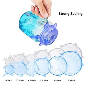Couvre-aliments en <span class=keywords><strong>silicone</strong></span> extensible multifonctionnel anti-fuite, réutilisable, 6 <span class=keywords><strong>couvercles</strong></span> <span class=keywords><strong>extensibles</strong></span> en <span class=keywords><strong>silicone</strong></span> - Product Image 2