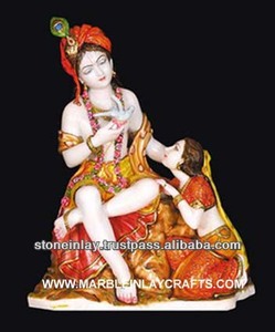 Beautiful Radha Krishna White Makrana Marble Statue - Product Image 1