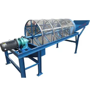 Rotary vibrating screen trommel screen used for sieving size of mineral particles