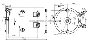 ZD2420 24V 2.2KW <span class=keywords><strong>DC</strong></span> <span class=keywords><strong>Motor</strong></span> com escova de carbono 2700RPM 114MM Outsdie Diâmetro para conectar a bomba de engrenagem - Product Image 4