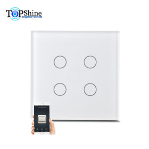 Nouveau commutateur de conception 4 gangs WiFi interrupteur mural tactile pour le contrôle de l'application Smart Life et fonctionne avec <span class=keywords><strong>Echo</strong></span> et <span class=keywords><strong>Google</strong></span> <span class=keywords><strong>Home</strong></span> Assistant - Product Image 2