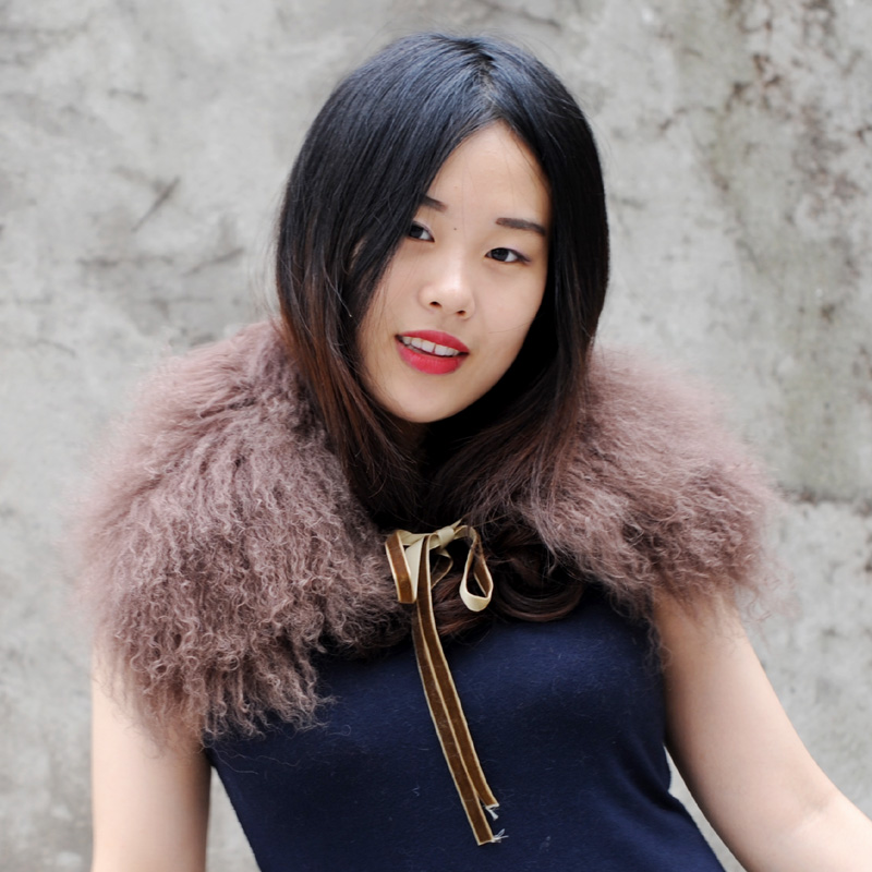 CX-A-16E 2022 Женские Съемный натуральный из меха от монгольского ягненка меховой воротник