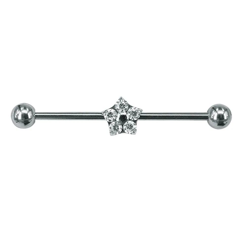 Chegada nova amostra grátis body piercing jóias moda titanium industrial barbell piercing da orelha atacado jóias para mulheres