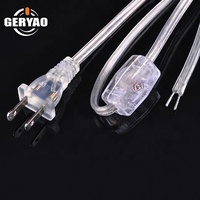 Canada Amerikaanse standaard USA Canada clear transparante elektrische draad met stekker, elektrische kabel met draaischakelaar