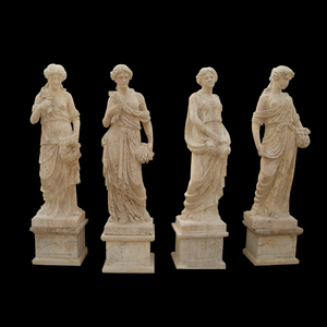 Four Seasons Goddess White <strong>Marble</strong> Stone Life Size <strong>Wonder</strong> Woman Statue