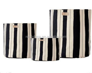 Giá Rẻ Và Bán Chạy Bộ Thùng Chứa Và Thùng Đựng Tròn Bằng Vải Bố In Tay 100% - Product Image 1