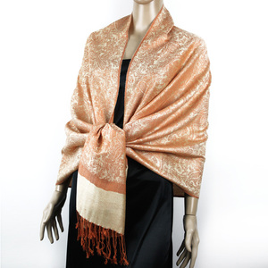 Custom Order Tassels Style Jacquard Floral <strong>Pashmina</strong> Women Shawl <strong>Scarf</strong> - Product Image 6