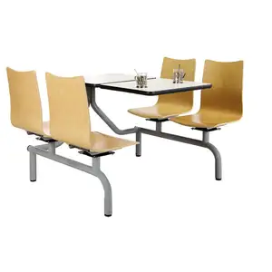 学校の食堂のテーブルと椅子が接続されたディナーテーブルと椅子KFCテーブル