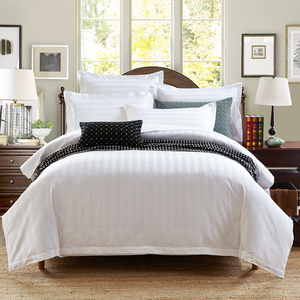 China <span class=keywords><strong>hotel</strong></span> forniture biancheria <span class=keywords><strong>tessile</strong></span> bianco <span class=keywords><strong>hotel</strong></span> di lusso raso della banda 100% cotone biancheria da letto set - Product Image 1