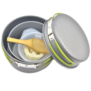 Juego de Utensilios de Cocina Plegable Portátil Chongfu de 10 Piezas de Aluminio Anodizado para 2-3 Personas, Sartén, Olla, Tazón, para Senderismo y <span class=keywords><strong>Camping</strong></span> - Product Image 1