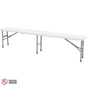 White Fold in Half <strong>Bench</strong> Outdoor Portable <strong>Plastic</strong> 6ft Folding <strong>Bench</strong> for Picnic Party - Product Image 2