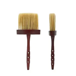 Escova de cabelo longo e de madeira, para limpeza do cabelo, cabeleireiro e barbeadores, ferramentas para salão de beleza, limpeza do pescoço, escova para limpeza quebrada