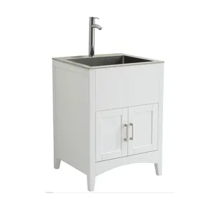 Folding Laundry Sink Cabinet With Cabinet For 12" deep Laundry Sink