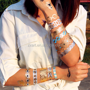 Vente chaude or argent <span class=keywords><strong>temporaire</strong></span> étanche adhésif bijoux de corps autocollant de <span class=keywords><strong>tatouage</strong></span> / tatouages - Product Image 1