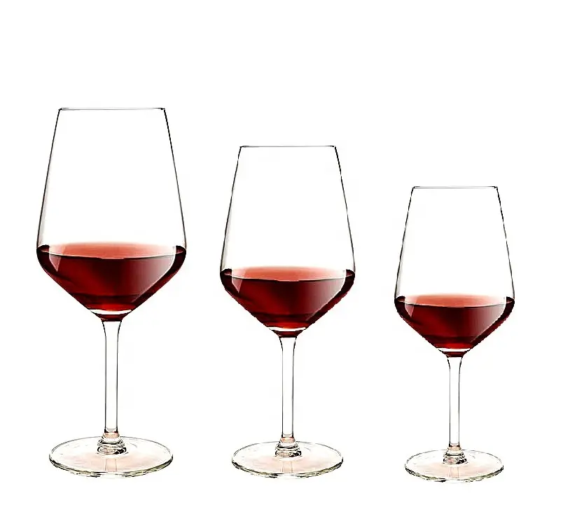Luxury Handmade Ultra-Thin 400ml Burgundy Bordeaux Triangular Belly Goblet Red Wine Glass