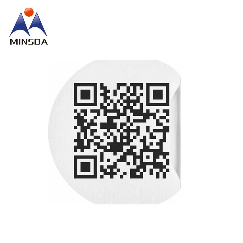 Minsda Factory Price Custom Waterproof QR Code Adhesive Label Customized Logo Design QR Code Sticker