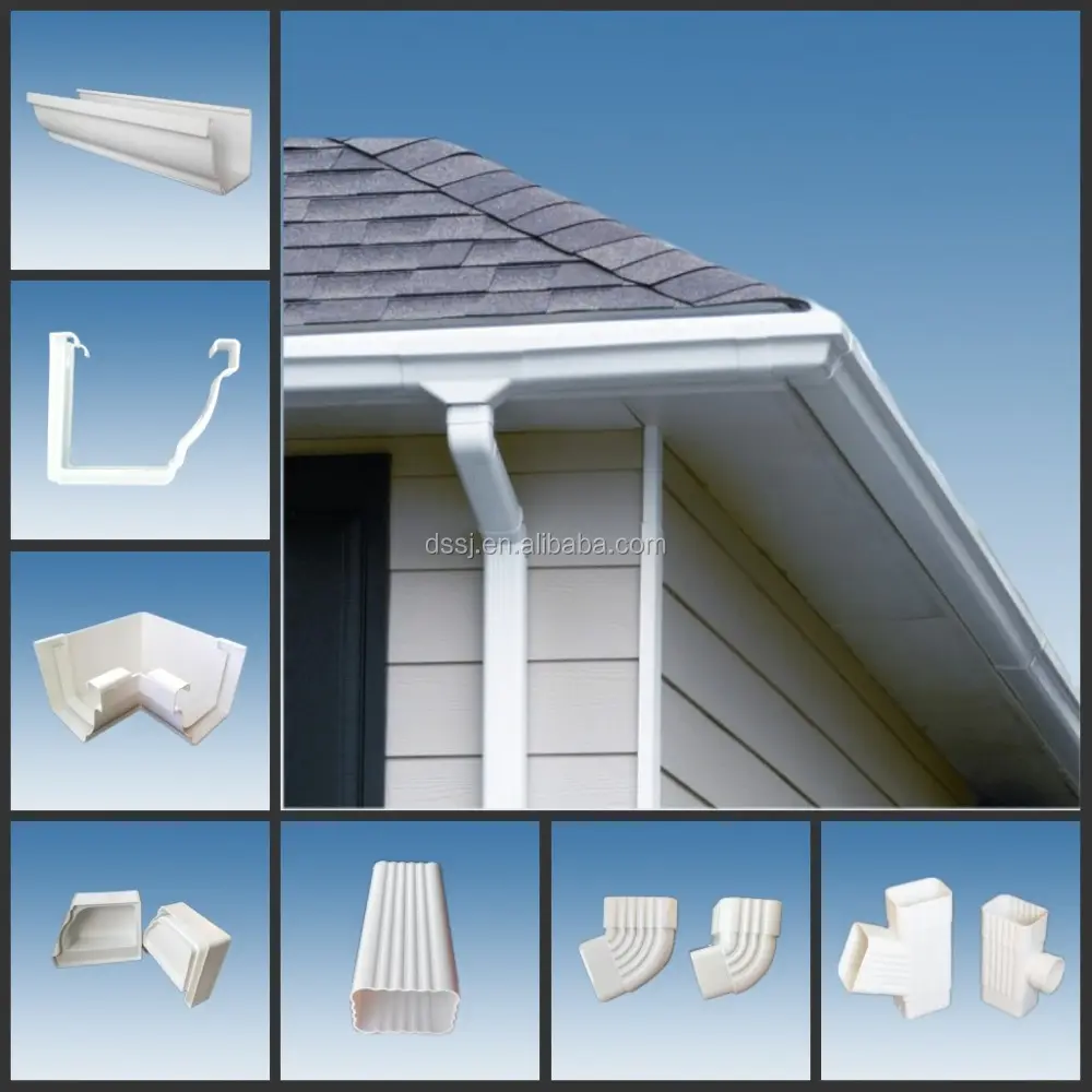 सस्ते vinyl छत के लिए प्लास्टिक बारिश नाली downspouts और gutters