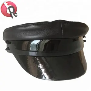 2018 热卖流行希腊水手帽面包师男孩帽子专利皮革修剪 Fiddler 帽