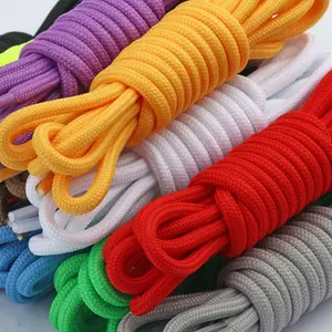Großhandel Polyester Schnürsenkel mehrfarbige Schnürsenkel benutzer definierte runde Schnürsenkel