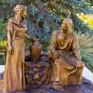 En plein air Jardin Décoration Antique Religion Coulée Vie taille Bronze Jésus Christ Statue pour <span class=keywords><strong>JE</strong></span> Vous Donner <span class=keywords><strong>L</strong></span>'eau Vive - Product Image 1
