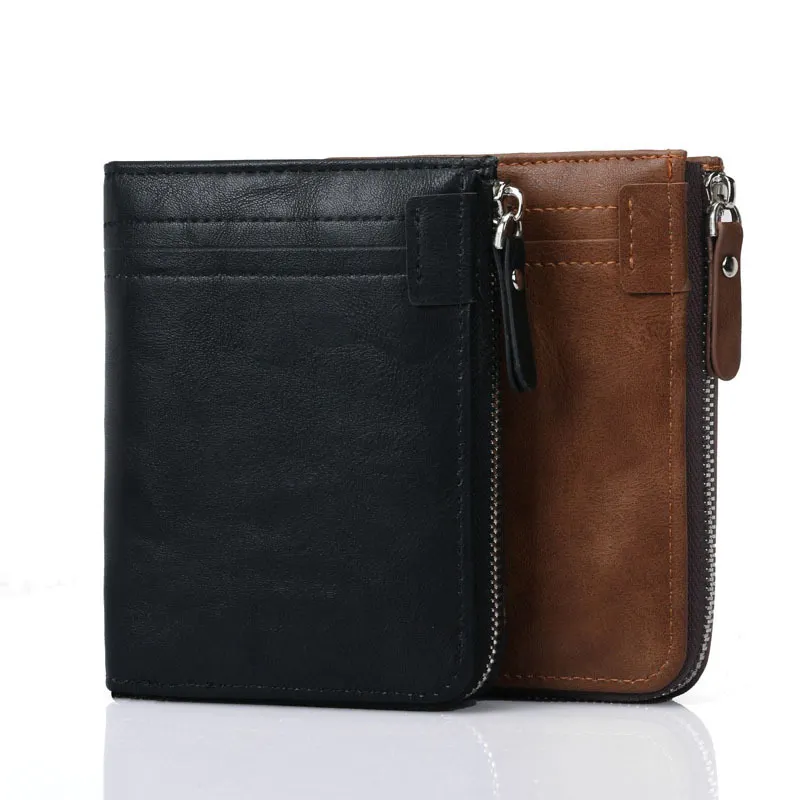 Top Fashion Men Wallets Coin Bag Zipper Mens Wallet Male Small Money Purses Dollar Slim Purse New Design Card Case