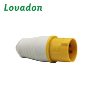 Prise et fiche industrielles jaunes 16/32A 3 broches IP44 (mâle/femelle) 110V LTH-013