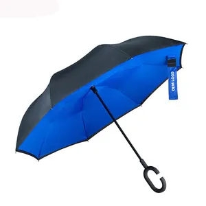 Parapluie pliable et inversée avec Logo imprimé, volkswagen, ouverture et fermeture, résistant au vent