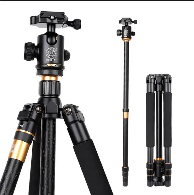 QZSD-Q999 Tripod Kamera Teleskop Pasokan Pabrik Profesional, Dudukan Kamera dengan Kepala Bola Monopod Kamera Portabel