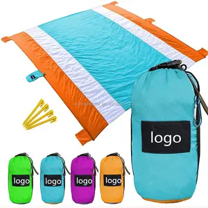 WOQI Sand Free Compact Outdoor Beach Picnic Blanket Camping Mat Nylon Mattresses