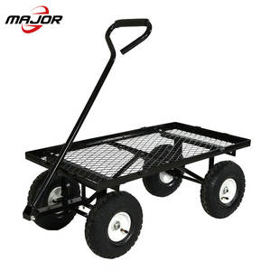 Chariot de courses à 4 roues, chariot utilitaire robuste en acier pour l'extérieur, chariot de pelouse de jardin pour enfants avec roues de plage - Product Image 6