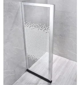 首页浴室铬铝墙框架侧面固定淋浴玻璃门