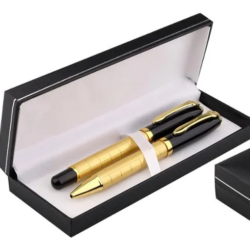 Großhandel high-end-business geschenk weihnachten geschenk individuelles logo schwere metall luxus pen-set mit custom logo