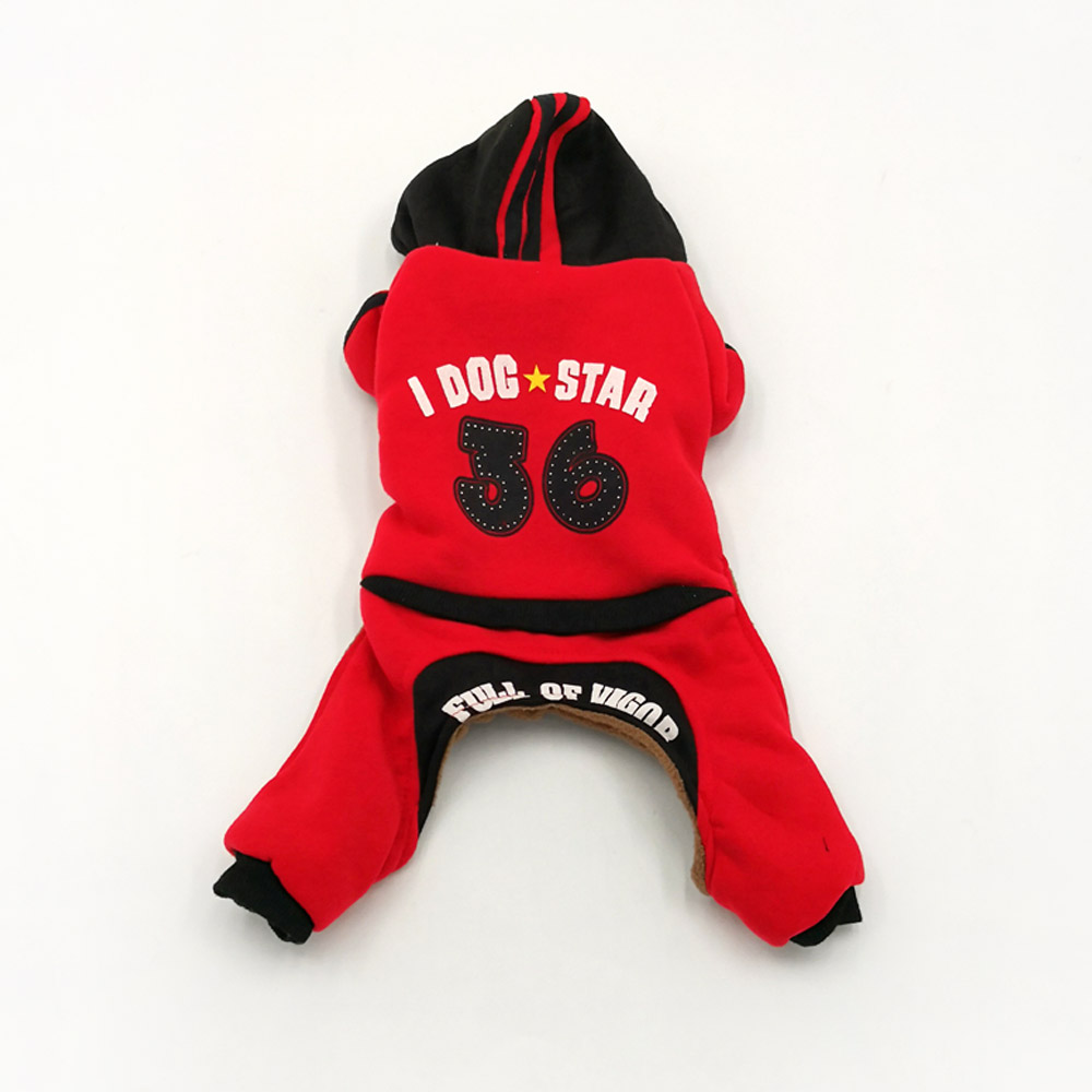 Costume à quatre pattes facile à porter manteau rouge avec pantalon à carreaux combinaison polaire pull vêtements pour animaux de compagnie vente en vrac pas cher prix usine