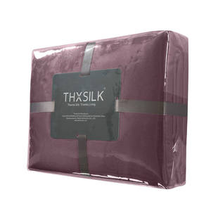 THXSILK 3 teilig Seide Bettwäsche 200 x 200 cm mit 2 Kissenbezüge 80 x 80 cm / 100% Maulbeerseide 19 Momme / Helles Lila - Product Image 2