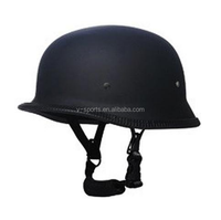 Casque de Moto Allemand en Cuir Vintage Casco Moto Visage Ouvert Rétro Demi Casque Chopper Biker Pilote DOT Taille S-XXL