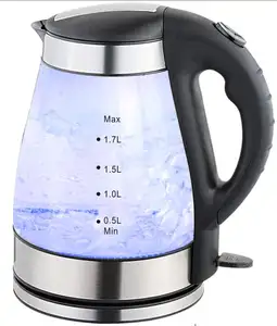 Hot Sell Glass High-Capacity 1.7l Electric Kettle 2200w Led Blue Light