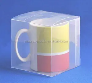 Caja de plástico transparente personalizada para tazas por 8,5x12,5x10cm, caja de embalaje para tazas de plástico de PVC transparente