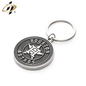 Promotional groß benutzerdefinierte runde gravierte unternehmen logo metall keychain für souvenir geschenk